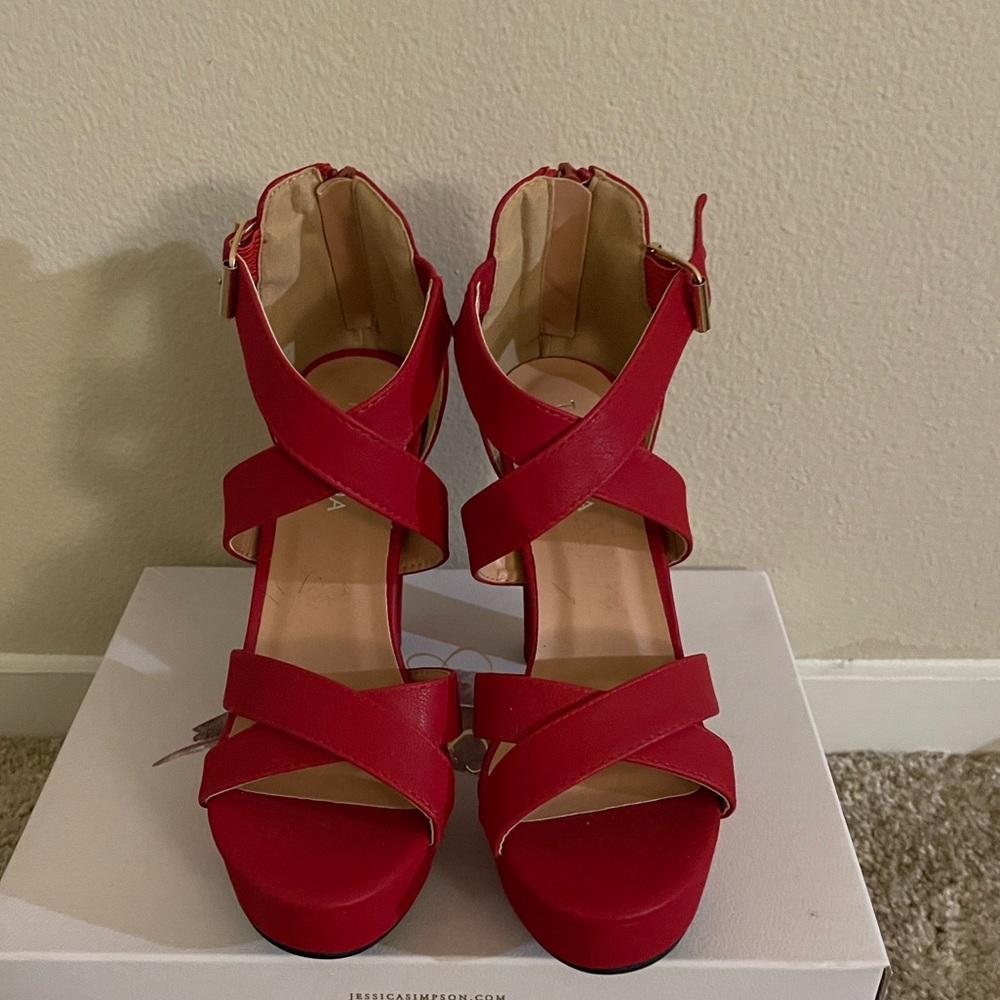 TOP MODA Platform Heels Ankle Strap.